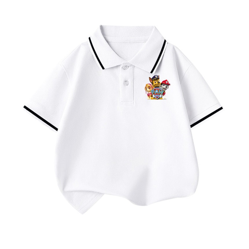 Áo thun polo cho bé in chó cứu hộ nhiều màu đủ size