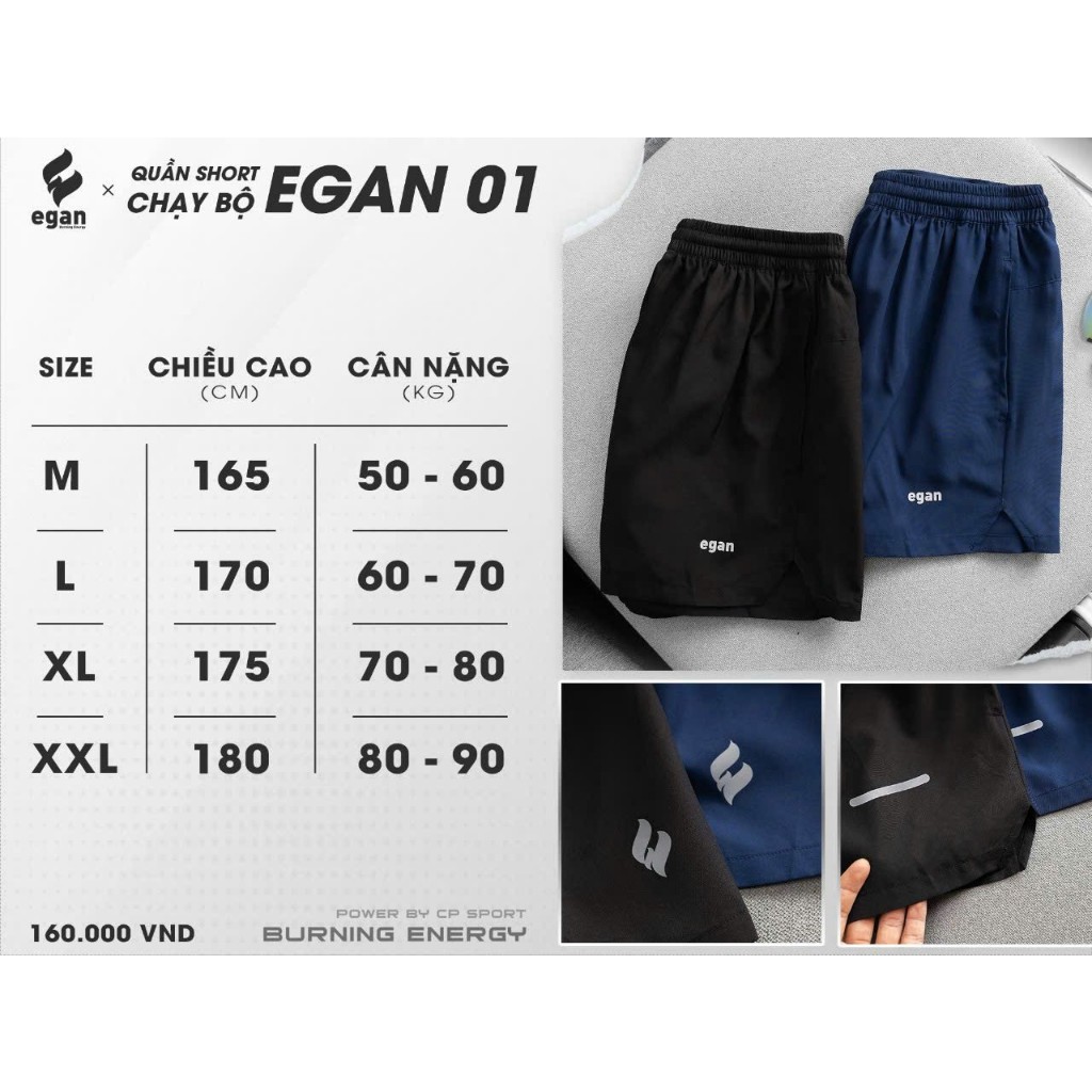 QUẦN ĐÙI CHẠY BỘ , MARATHON NAM NỮ CAO CẤP THƯƠNG HIỆU EGAN