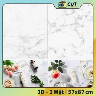 [Phông Nền Chụp Ảnh] Nền 3D Nền Mặt đá tông trắng BG-49 - Cụt Decor