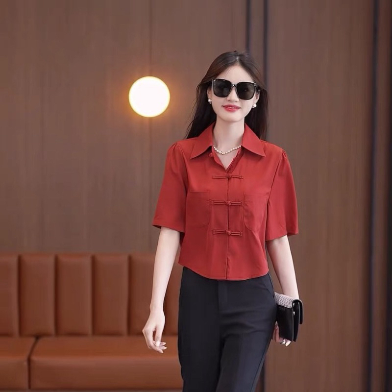Sơ mi cúc ngang tay ngắn