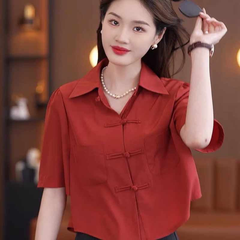 Sơ mi cúc ngang tay ngắn