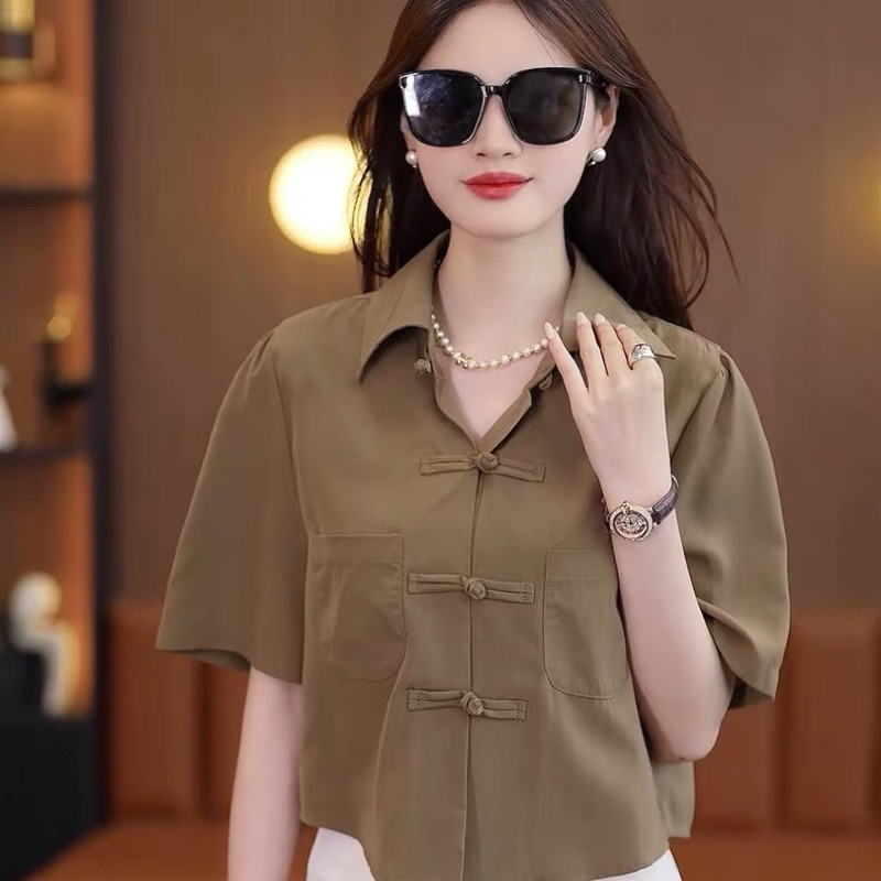 Sơ mi cúc ngang tay ngắn