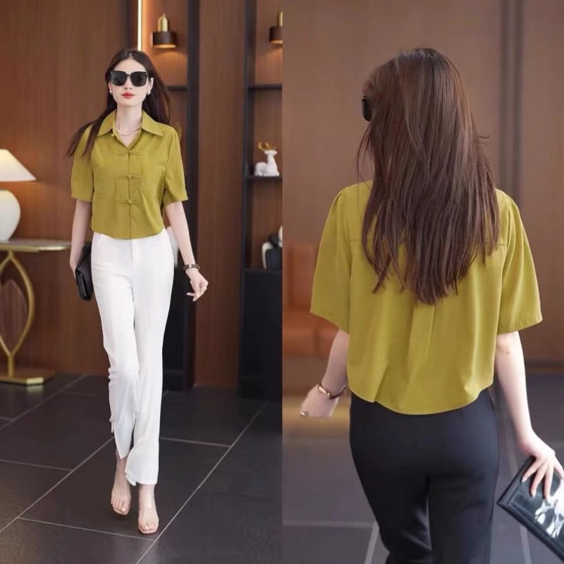 Sơ mi cúc ngang tay ngắn