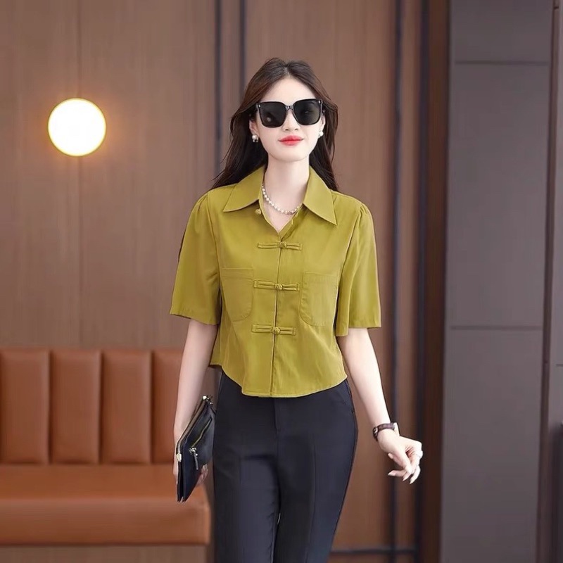 Sơ mi cúc ngang tay ngắn