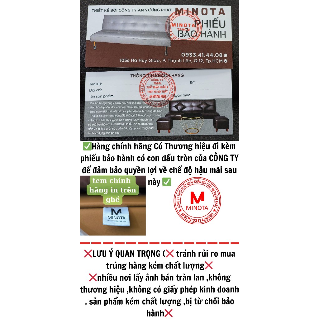 Bộ sofa bed giường cao cấp 5 chân thương hiệu MINOTA