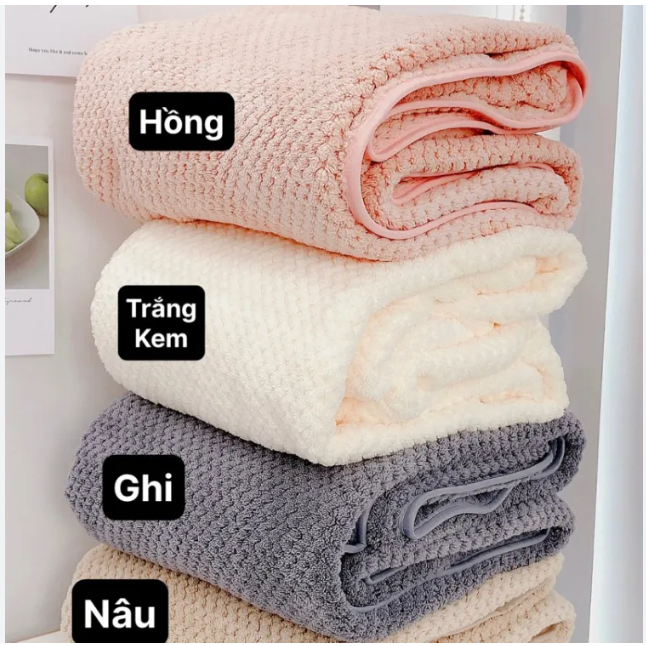 Khăn tắm san hô hàn quốc mới kích thước 70x140cm siêu êm mềm thấm hút