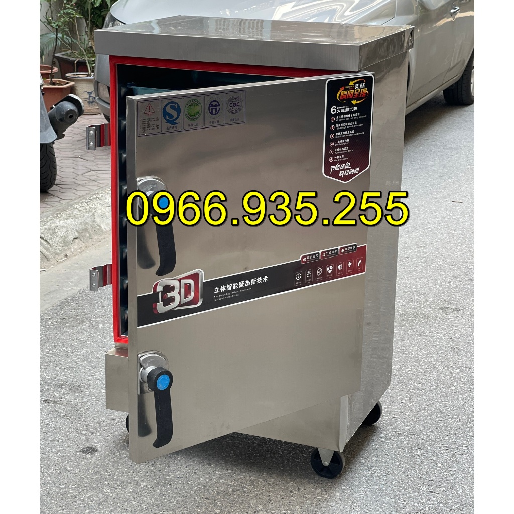 Tủ hấp đa năng, Tủ hấp cơm, hấp xúc xích, hấp gà, hấp patê,... 8 khay inox