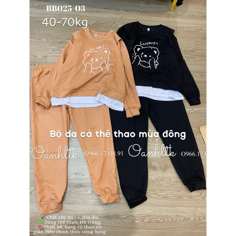 45-73kg Bộ bầu & sau sinh mùa đông chất da cá pha trắng mickey có sẵn tại shop Oanhltk