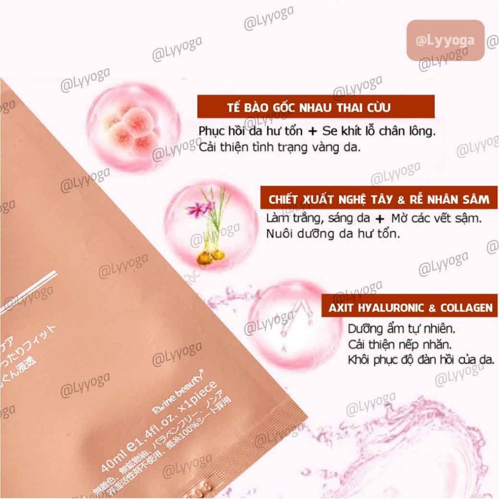 1 hộp = 50 miếng Mặt nạ nhau thai cừu Mặt Nạ Tế Bào Gốc Nhau Thai Cừu Cuống Rốn , cấp ẩm，dưỡng da BIG SALE MART A1