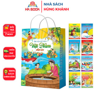 Sách - Combo túi 8 quyển Truyện Tranh Cổ Tích Việt Nam - Bộ truyện có mã QR file nghe-Song ngữ Việt Anh 1 Túi -V TT 02