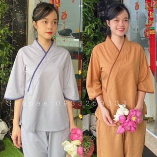Bộ đồ lam đi chùa # mẫu nhật nữ - vải kate dành cho nữ