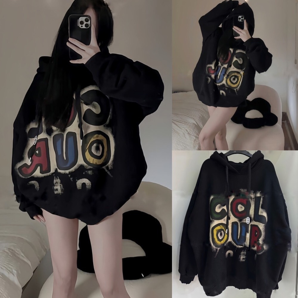 Áo hoodie nỉ Color nam nữ form rộng, áo nỉ mũ 2 lớp, mùa đông unisex vải nỉ Tàu ép lông nhung dày dặn,đầm tay