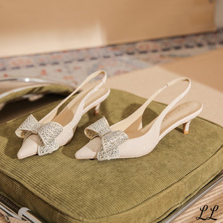 Giày cao gót nơ đá gót 5cm sz 35-38