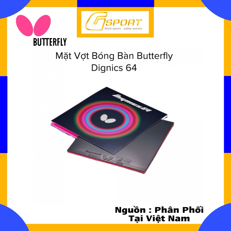 Mặt Vợt Bóng Bàn Butterfly Dignics 64 - Hàng Chính Hãng Made In Japan