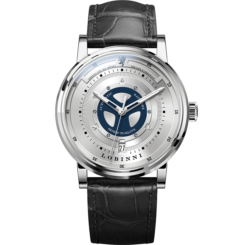 Đồng hồ nam chính hãng LOBINNI L18081-3 Kính sapphire,chống xước,Chống nước,BH 24 tháng,Máy cơ (Automatic) ,dây da xịn