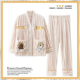 Bộ Bông Mặc Nhà Thu Đông Dày Dặn Cao Cấp