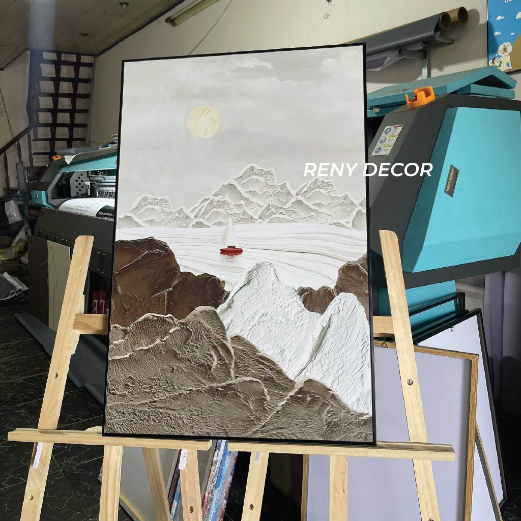 Tranh Sơn Thủy Hiện Đại Trừu Tượng - Tranh Canvas Treo Tường Decor Trang Trí Phòng Khách, Phòng Ngủ, Khách Sạn.