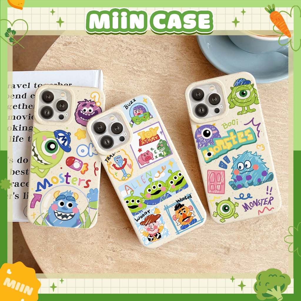 Ốp lưng điện thoại iphone lúa mì Cartoon Monster cạnh vuông 6/6plus/7/8/plus/x/xs/xr/11/12/13/14/15/pro/max/promax