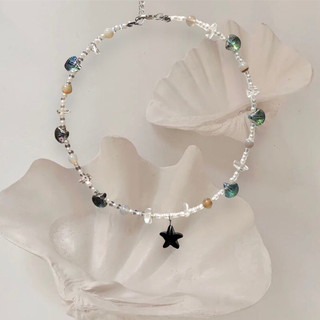 𝐈𝐜𝐞 & 𝐒𝐭𝐚𝐫𝐝𝐮𝐬𝐭 • dây chuyền ngôi sao đen mix hạt sò