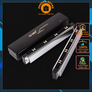 Kèn harmonica qi mei 24 lỗ 2 hàng cao cấp, kèn harmonica 24 lỗ
