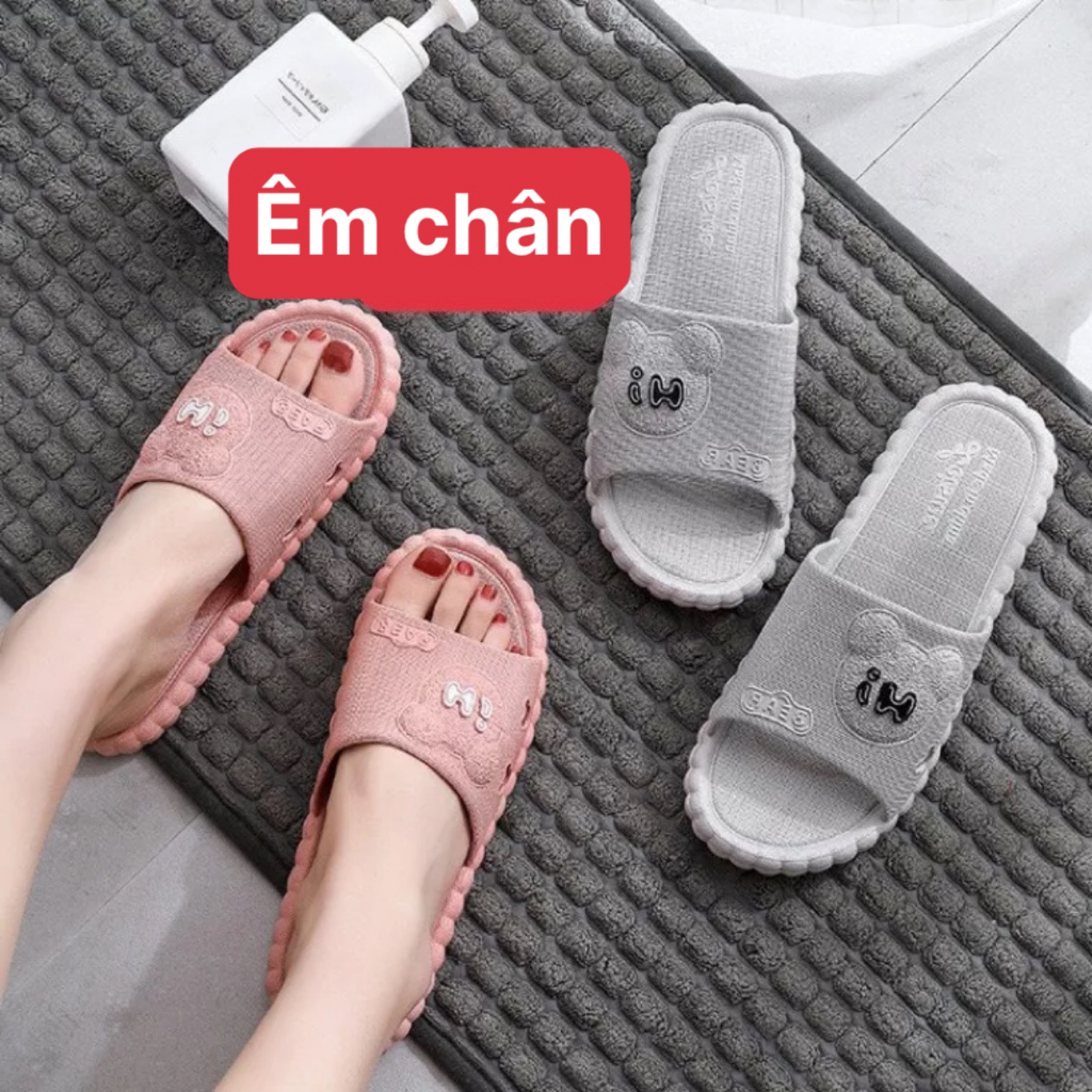Dép nữ đi trong nhà tắm văn phòng quai ngang kiểu lê chống trơn trượt đi mưa unisex ulzzang