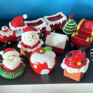 TƯỢNG THẠCH CAO TRẮNG ÔNG GIÀ NOEL VÀ NGƯỜI TUYẾT KHÔNG KÈM MÀU
