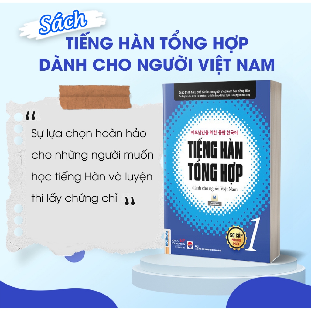 Combo Sách Tiếng Hàn Tổng Hợp Dành Cho Người Việt Nam - Sơ Cấp 1 - Giáo Trình Màu, Giáo Trình Đen Trắng, SBT