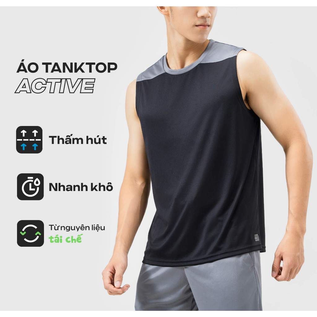 Áo Tanktop thể thao nam Active phối màu thoáng khí - Thương hiệu Coolmate