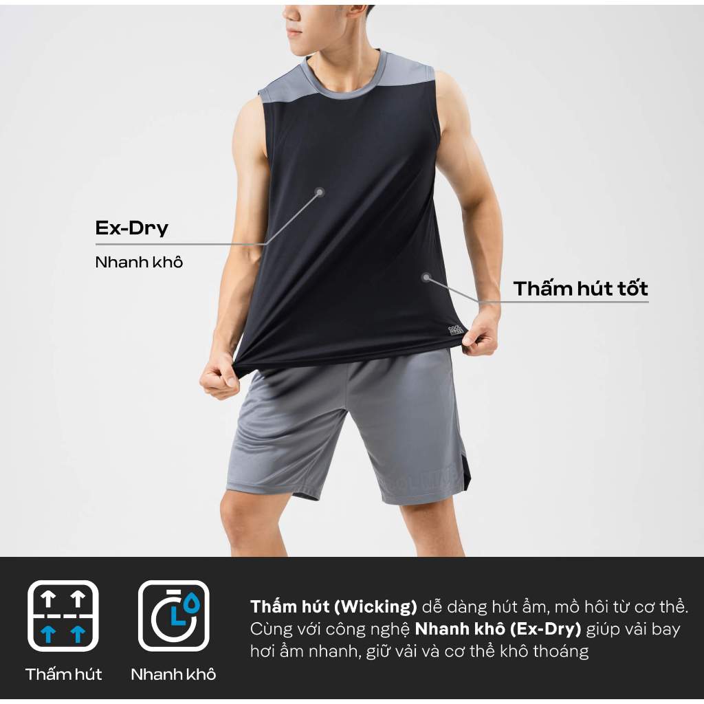 Áo Tanktop thể thao nam Active phối màu thoáng khí - Thương hiệu Coolmate