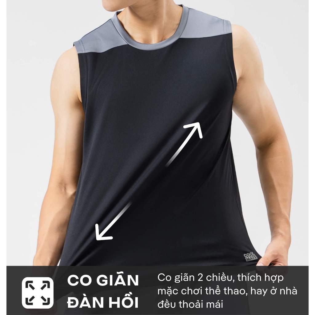 Áo Tanktop thể thao nam Active phối màu thoáng khí - Thương hiệu Coolmate