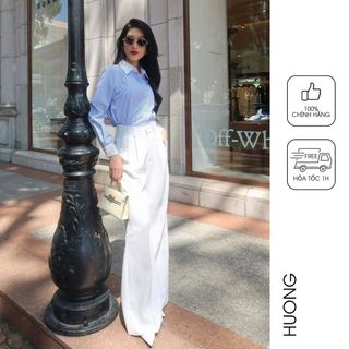 Quần suông xếp ly trắng huong boutique hbq89