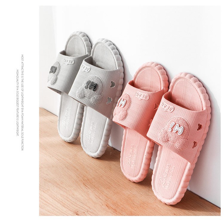 Dép nữ đi trong nhà tắm văn phòng quai ngang kiểu lê chống trơn trượt đi mưa unisex ulzzang