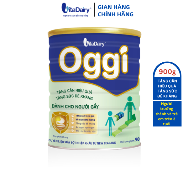 Sữa bột OGGI 900g cho người gầy tăng cân hiệu quả, ăn ngon ngủ ngon - VitaDairy