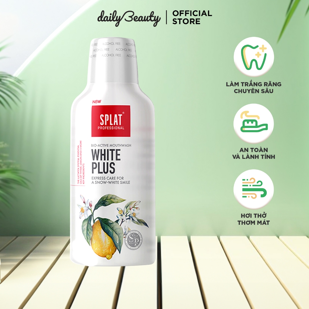 Nước Súc Miệng Làm Trắng Răng SPLAT White Plus Professional Hơi Thở Thơm Mát Bảo Vệ Toàn Diện 275ml Daily Beauty