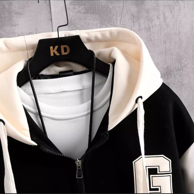 Áo Khoác Nỉ Nam Dài Tay Kéo Khóa Phối Tay Họa Tiết In Chữ Form Rộng Thời Trang Zenkonu AO KHOAC NAM 053