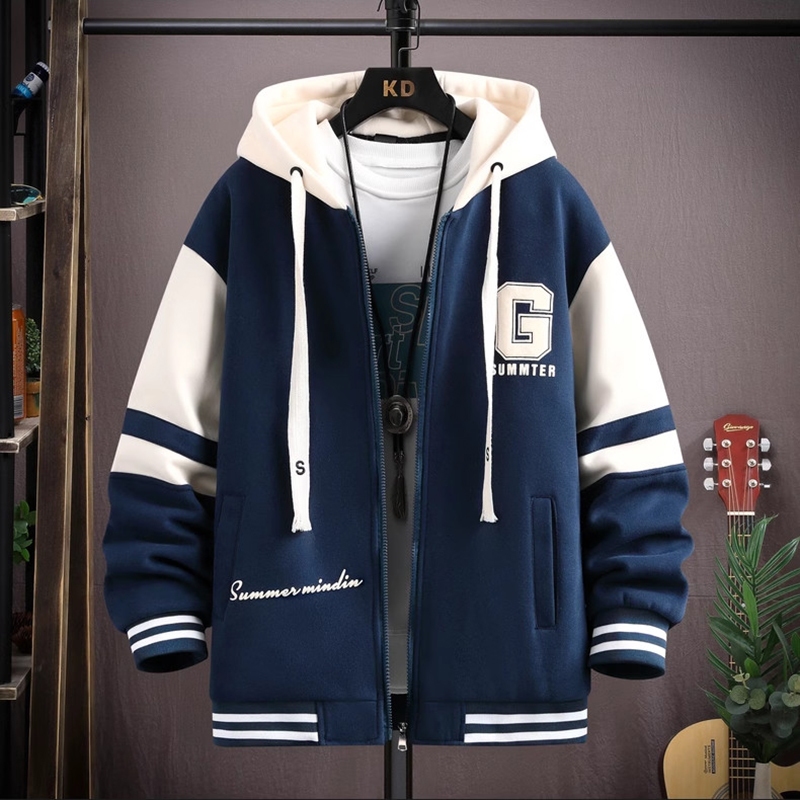 Áo Khoác Nỉ Nam Dài Tay Kéo Khóa Phối Tay Họa Tiết In Chữ Form Rộng Thời Trang Zenkonu AO KHOAC NAM 053