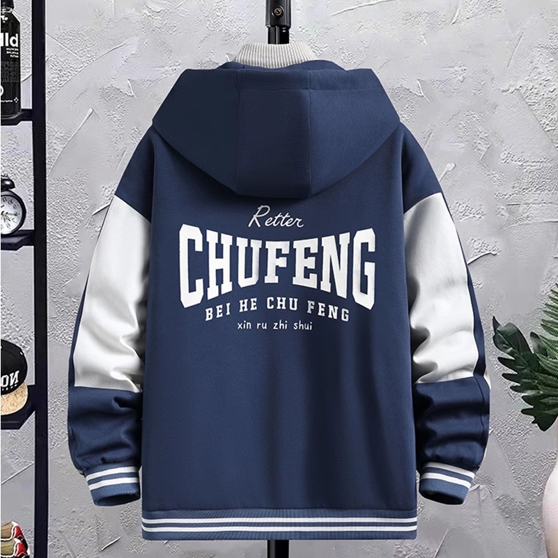 Áo Khoác Nỉ Nam Dài Tay Kéo Khóa Phối Tay Họa Tiết In Chữ Form Rộng Thời Trang Zenkonu AO KHOAC NAM 053V1