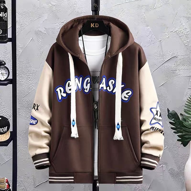 Áo Khoác Nỉ Nam Dài Tay Có Mũ Dây Rút Họa Tiết In Chữ Form Rộng Thời Trang Zenkonu AO KHOAC NAM 055