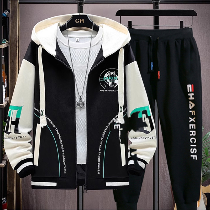 Set Bộ Áo Khoác Hoodie Nam Dài Tay In Họa Tiết Phối Quần Nỉ Bo Gấu Thời Trang Zenkonu AO KHOAC NAM 054 + QUAN NAM 069