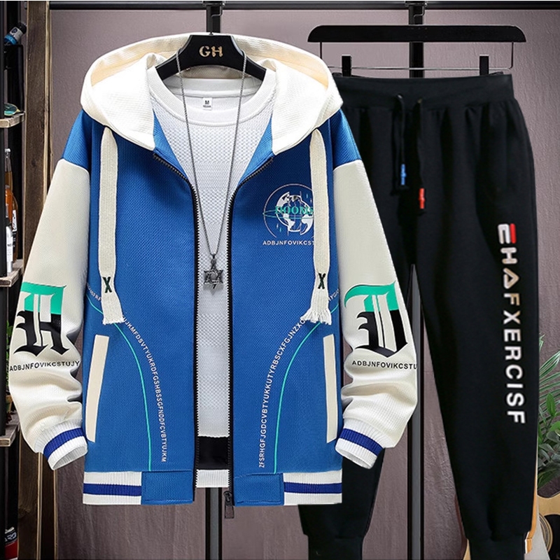 Set Bộ Áo Khoác Hoodie Nam Dài Tay In Họa Tiết Phối Quần Nỉ Bo Gấu Thời Trang Zenkonu AO KHOAC NAM 054 + QUAN NAM 069