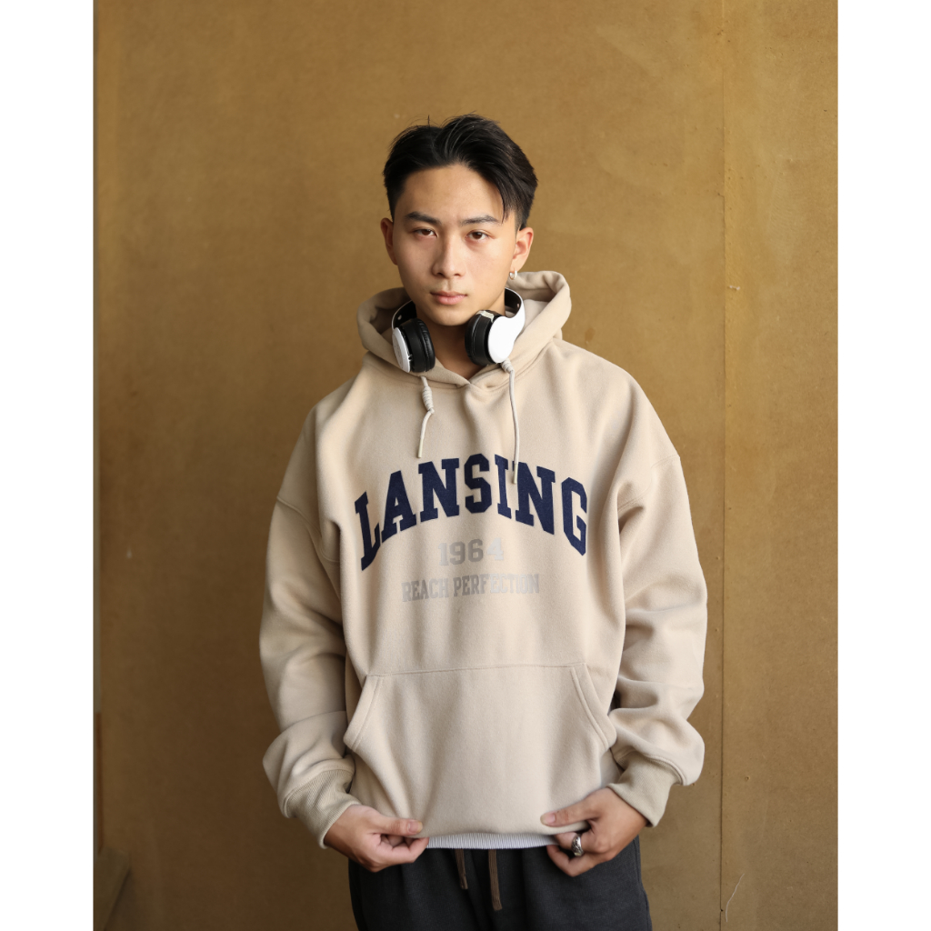 Áo hoodie nỉ DENIMST- lansing, áo nỉ lót lông dày dặn, form unisex cho nam và nữ