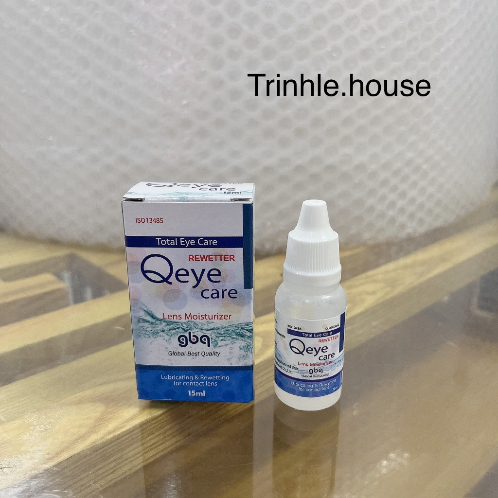 Combo nước nhỏ mắt lens Qeye care15ml + nước ngâm lens Qeye care 140ml
