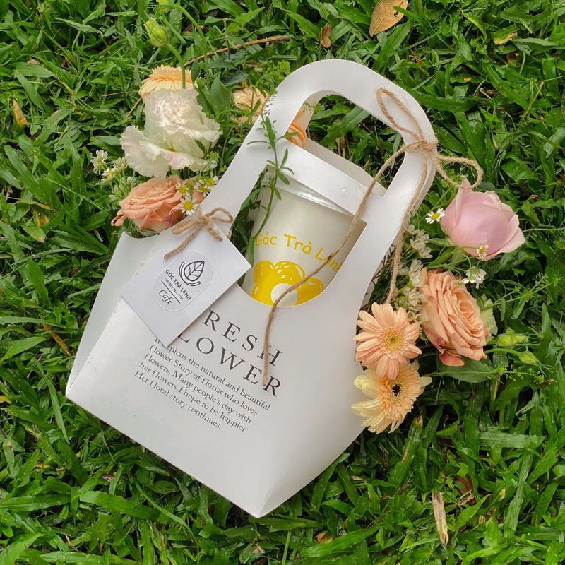 Túi giấy, giỏ hoa giấy vintage đựng hoa, nước dễ thương Phuong68 Store