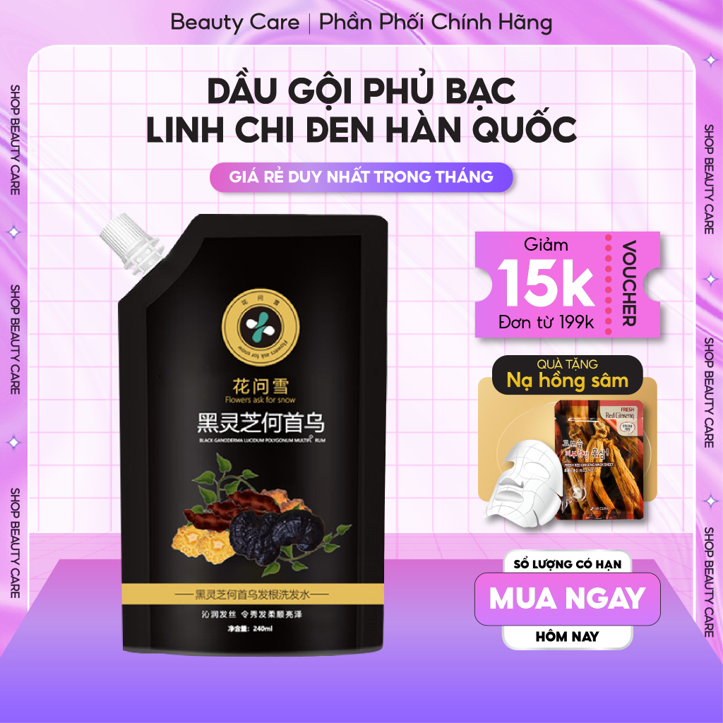 Dầu gội cao phủ bạc linh chi đen - gội là đen, nuôi dưỡng tóc đen bóng tự nhiên, kích thích mọc tóc con, phục hồi hư tổn