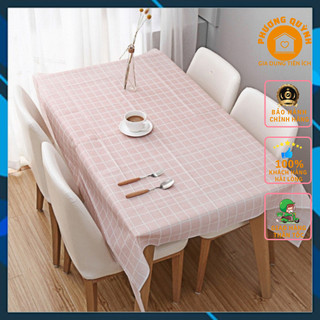 {XẢ KHO} Khăn trả bàn họa tiết kẻ caro KT 137X180CM