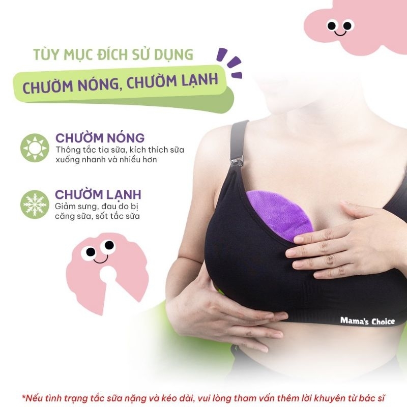 Túi chườm Mamachoice - túi chườm nóng lạnh thông tắc tia sữa cho mẹ