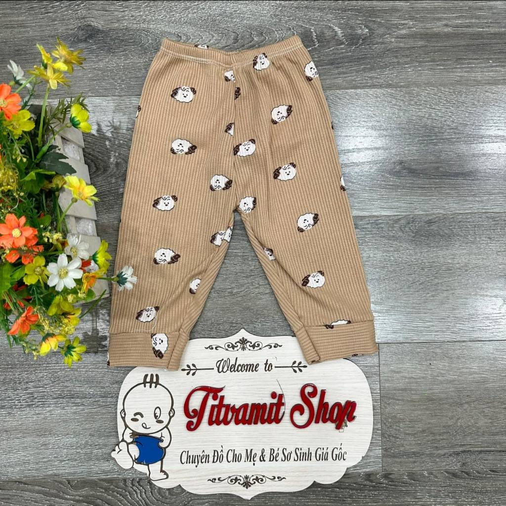 Quần dài len tăm hình gấu cho bé trai, bé gái