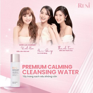 Nước tẩy trang RENI Premium Calming Cleansing Water 140ml loại bỏ lớp trang điểm và lớp bụi bẩn, tạo ẩm cho da mềm mại