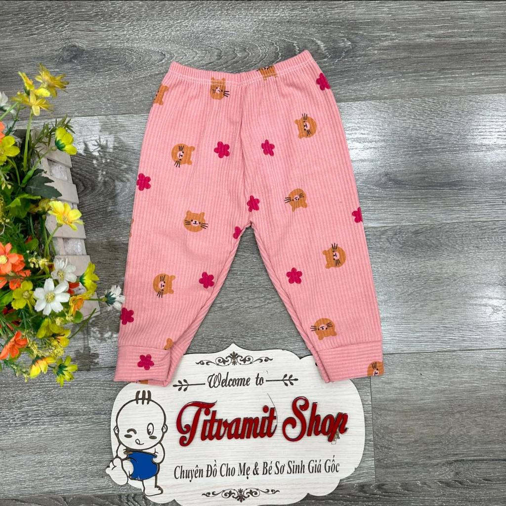 Quần dài len tăm hình gấu cho bé trai, bé gái