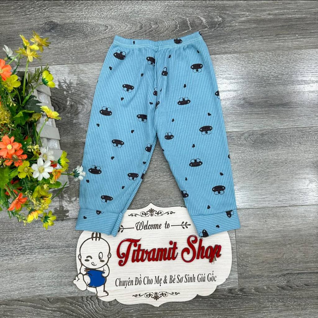 Quần dài len tăm hình gấu cho bé trai, bé gái